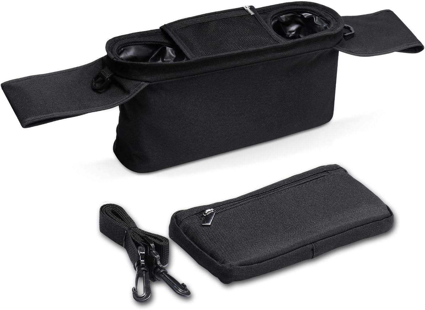 Universal Stroller Organizer with Insulated Cup Holder ，Detachable Phone Bag & Shoulder Strap, Fits for Stroller like Uppababy, Baby Jogger, Britax, Bugaboo, BOB, Umbrella and Pet Stroller: Home Improvement