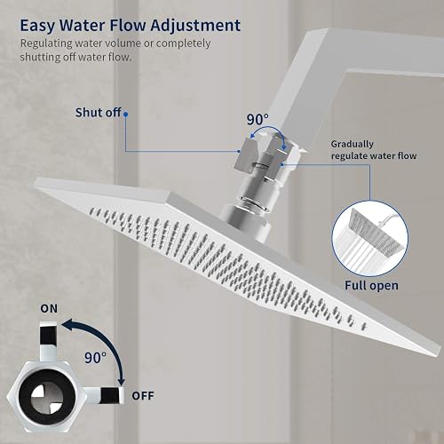 Uxcell Water Flow Control Valve – G1/2" Brass Shower Shut-Off, Adjustable Water Pressure Regulator, For Shower Head, Bidet Spray, Or Handheld (Nickel)