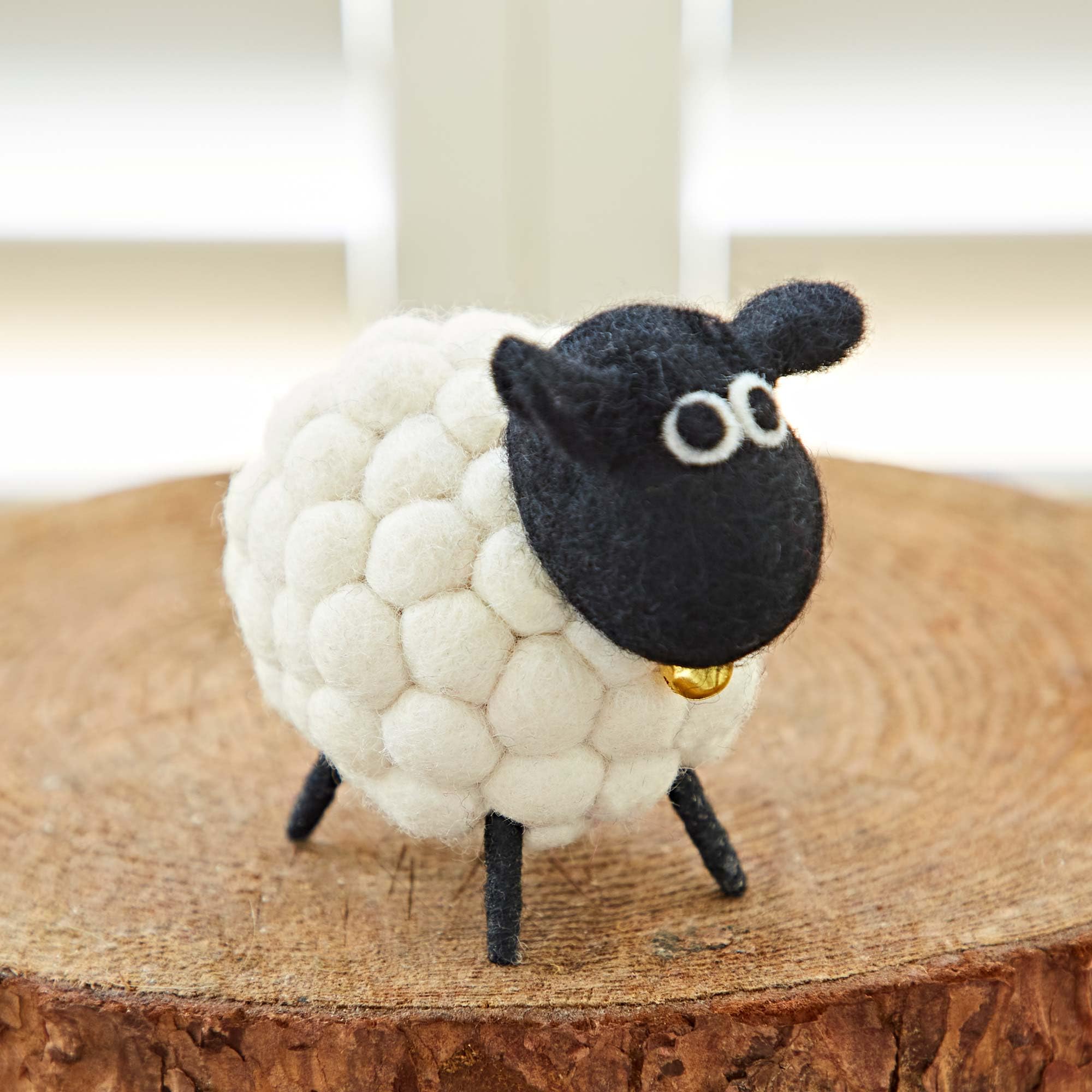 Paper High Felt Sheep Ornament - Cute Home Décor - New Home Gift - Quirky Gifting - Multicoloured, Grey and White Colour Options (White)