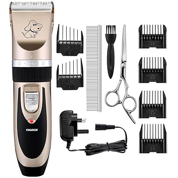 Dog Clippers Omorc Low Noise Pet Clippers Rechargeable Cordless Dog Trimmer Pet Grooming Tool Professional Dog Hair Trimmer With 6 Comb Guides