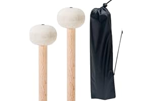 VixxNoxx 2 Pcs Timpani Mallet, 14 Inches Soft Felt Drum mallets with Drum sticks Bag, Percussion instrument Accessories for Marimba, Xylophone, Glockenspiel, Ideal for Beginners & Music Lovers