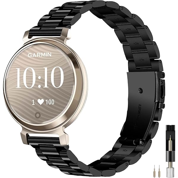 YealRed Bandje compatibel met Garmin Lily 2 Active/ 2 Classic, met Quick Release, mooi, comfortabel en duurzaam, metalen reservebandje voor dames voor Garmin Lily 2 Sport/2 (zilver roségoud