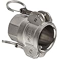 Dixon G100-D-SS Investment Cast Stainless Steel 316 Global Type D Cam and Groove Hose Fitting, 1" Socket x 1" NPT Female