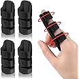 Wisesso Trigger Finger Splint, Finger Splints for Straightening & Trigger Finger & Broken Finger,Finger Brace Fits Index Finger - Middle Finger - Ring Finger, Black, 4 pcs