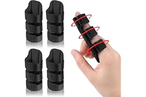 Wisesso Trigger Finger Splint, Finger Splints for Straightening & Trigger Finger & Broken Finger,Finger Brace Fits Index - Middle - Ring Fingers, Black, 4 pcs