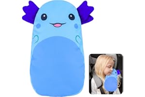 FIODAY Seatbelt Covers for Kids Car Seat Strap Pads Seat Belt Pillow Adjust Seat Belt Covers Seatbelt Cushion for Toddler Baby Boys Girls Travel Head Neck Shoulder Support,Blue