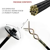 Crystals 12-Piece Drain Rods Set 9.2M Flexible Drainage Rods with Plunger view 4