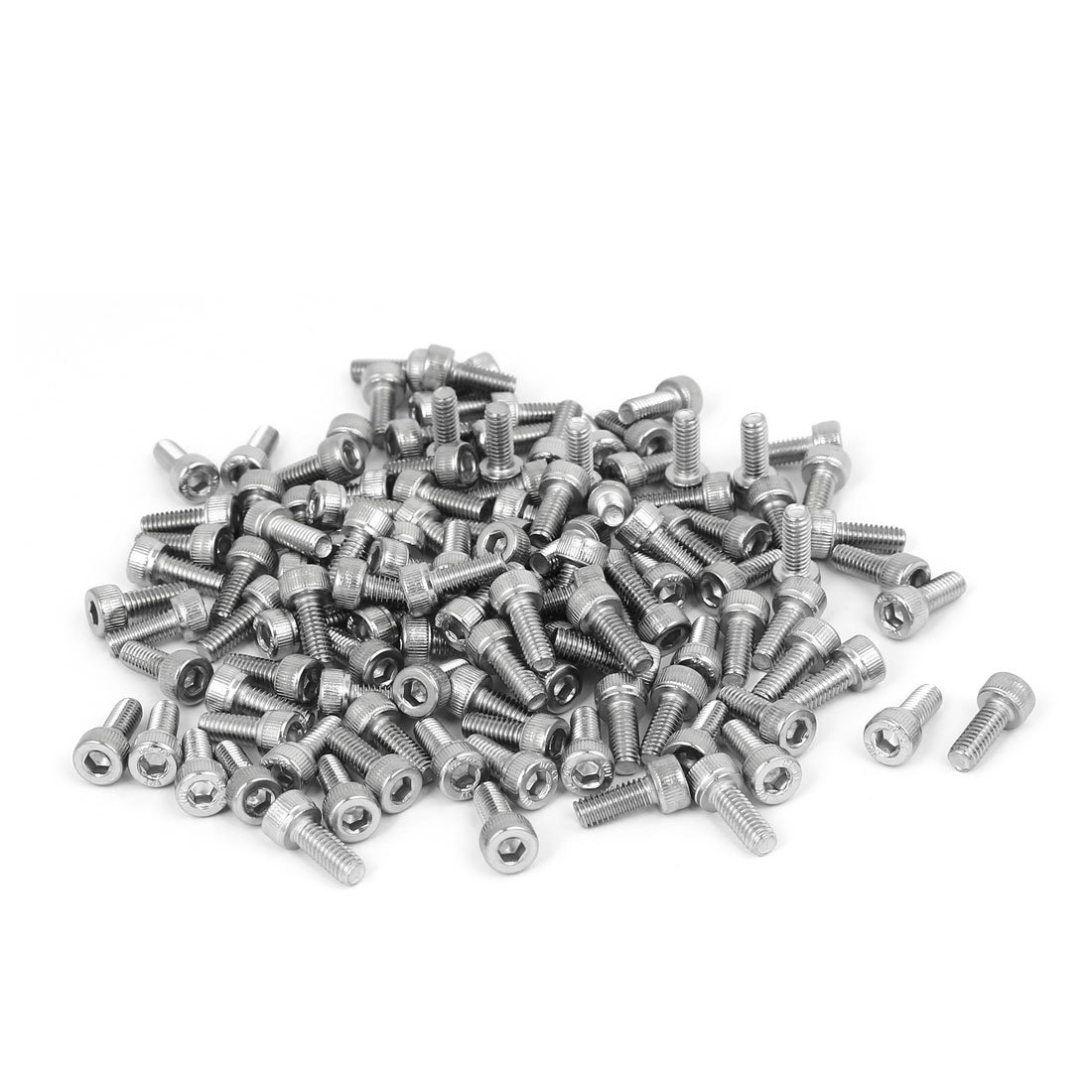uxcell M4x10mm Thread 304 Stainless Steel Hex Socket Head Cap Screw Bolt DIN912 120pcs