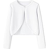 Yekaty Girls Sweaters Long Sleeve Cardigan Bolero Shrugs Button Down Closure Cover Up Tops for Toddler Kids 4-12 Years