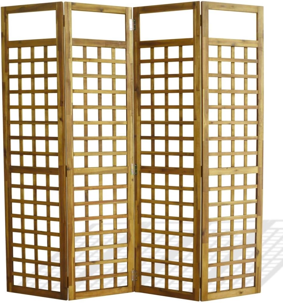 Tidyard 4Panel Foldable Room Divider Patio Divider for Climbing Plants