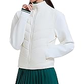 AFZ Women's Lightweight Puffer Vest 800FP Winter Down Vest Sleeveless Quilted Water Resistant Running Jacket