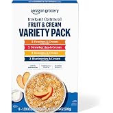 Amazon Grocery, Instant Oatmeal, Fruit &amp; Cream Variety Pack, 9.8 Oz