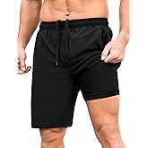 SILKWORLD Running Shorts for Men Quick Dry 9 Inch Basketball Athletic Shorts 2 in 1 Gym Workout Shorts with Pockets