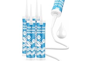 PAULINN White Silicone Caulk, 100% Silicone Waterproof Sealant Adhesive Caulking Tool for RV Marine Home Window Roof Door Kit