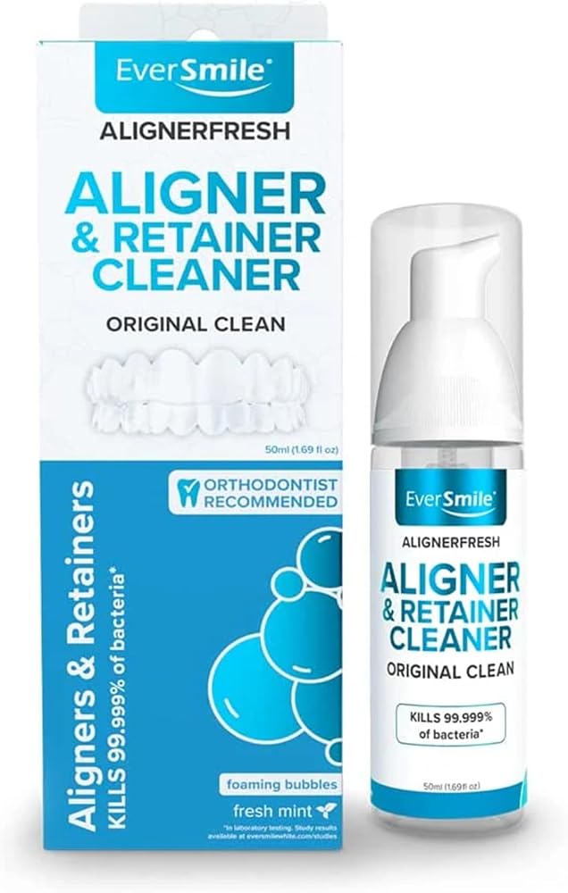 EverSmile AlignerFresh Original Clean Foam – Cleaner Compatible w/Invisalign and All Clear Aligners & Retainers – Eliminates