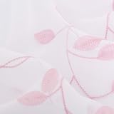Deconovo Top Ring Leaf Embroidery Net Curtains 2 Panels Pink 55x72 Drop view 7