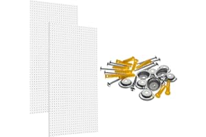 Triton Products High Density Fiberboard Pegboards with Mounting Hardware, 24" x 42" x 1/4", White (Set of 2)