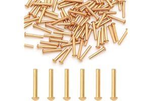 ASAMUYU 100 Pieces Round Head Solid Rivets Fasteners Copper Rivets (M3x18)