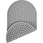Joiyota Silicone Bath Mat for Tub Non Slip, Bubble Massage Anti Slip Shower Mat with 27 x 15 Inches for Easy Storage, Washable Bathtub Floor Mats for All Ages, Grey, Oval