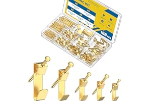 Pawfly 188 Pcs Picture Hanging Kit, 10 lb, 20 lb, 30 lb, 50 lb, 100 lb Heavy Duty Picture Hangers for Drywall & Wood, Picture