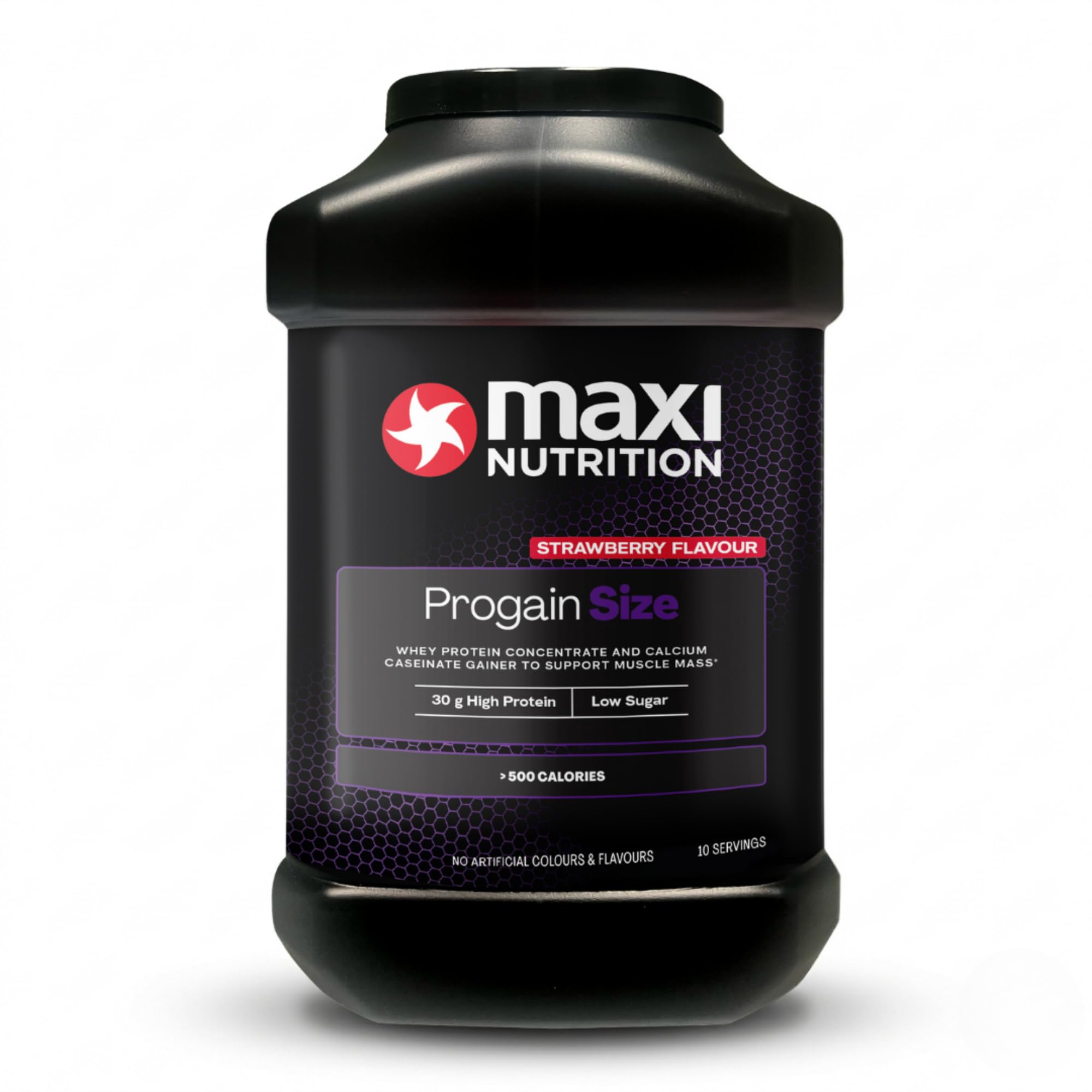 MaxiNutrition Progain - Strawberry, Whey Protein Shake for Size & Mass - 1.2kg - Per 120g Serving: 525 Calories, 30g Protein. NO Artificial Colours, Flavours & THICKENERS. Suitable for Vegetarians.