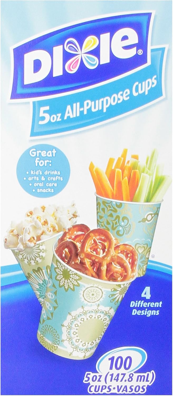 Dixie 5 Ounce AllPurpose Cups, 100 Count ((Colors/Styles