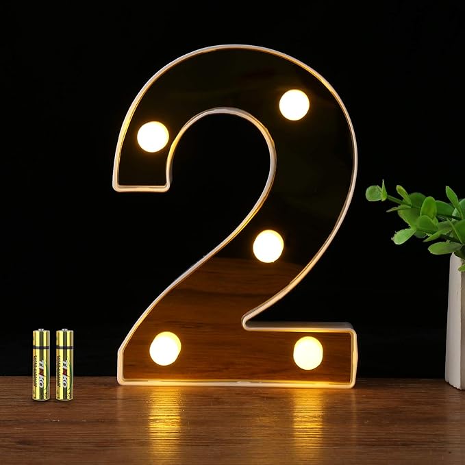 HONPHIER® LED Number Lights Marquee Decoration Light Up Numbers Night