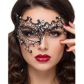 Campsis Masquerade Mask Black Masquerade Ball Mask Metal Rhinestone Venetian Party Masks for Women