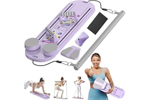 ADDWIN Pilates Board, 2025 Pilates Reformer Set, Pilates Reformer Board for Home Exercise, 15 in 1 Multifunctional Abdominal Pilates Sliding Board for Full-Body Workouts