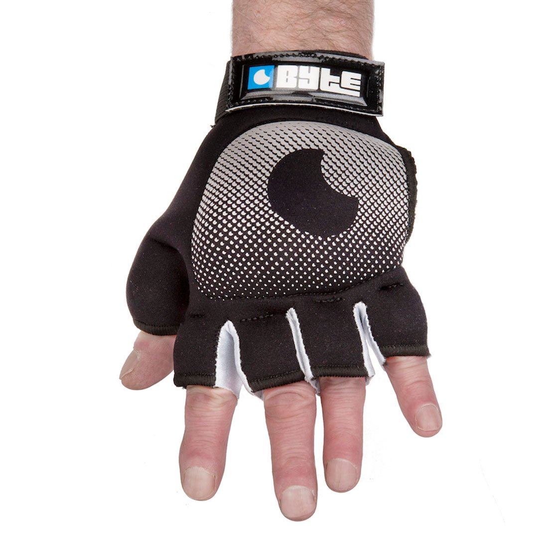 BYTE HOCKEY ADULTS LEFT HAND KNUCKLE GLOVE SILVER/BLACK (LARGE)