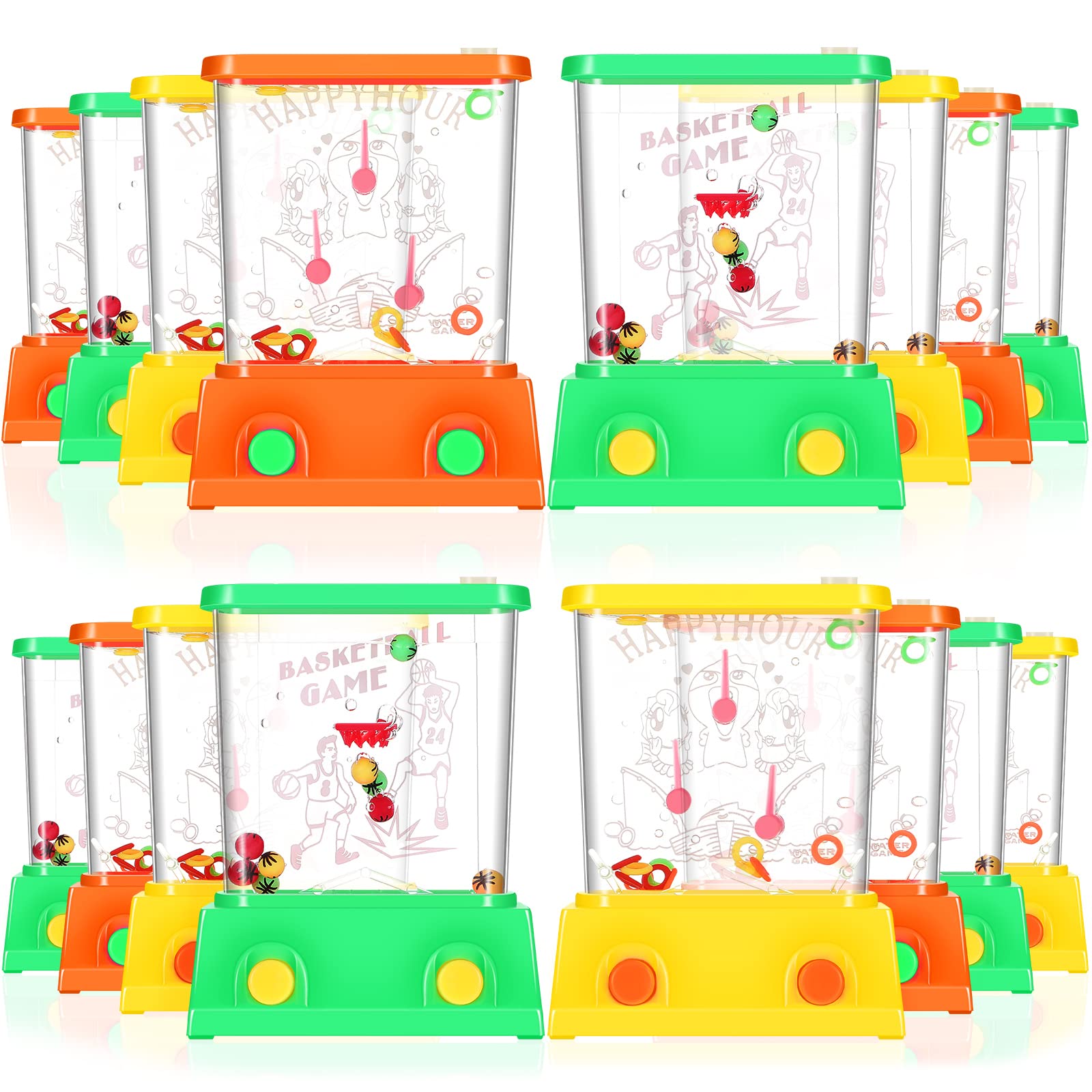 Photo 1 of Zhanmai 16 Pcs Handheld Water Game Arcade Water Ring Game for Beach Toys Party Favor Fish Rings Fun Game for Basketball Fun Gifts for Men Retro Pastime, Without Water