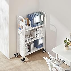 VEVOR Rolling Library Book Cart, 330 lbs