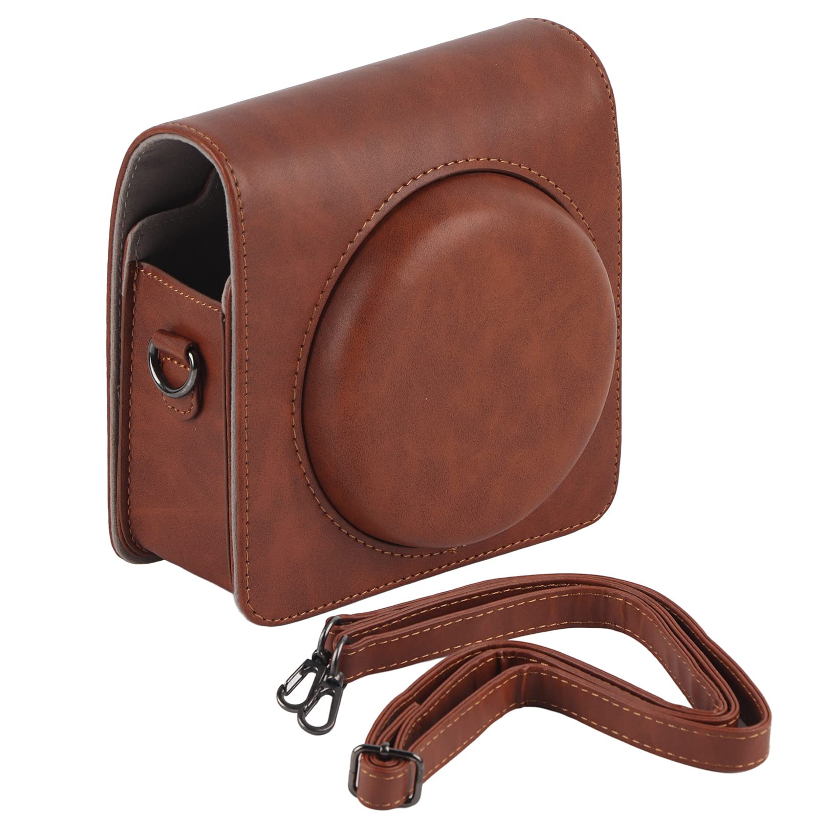 Lazmin Camera Case, Protective Leather Camera Case Bag for Square SQ6Instant Film Camera - Premium PU Leather Bag Cover with Removable/Adjustable Strap (Optional)(Brown)