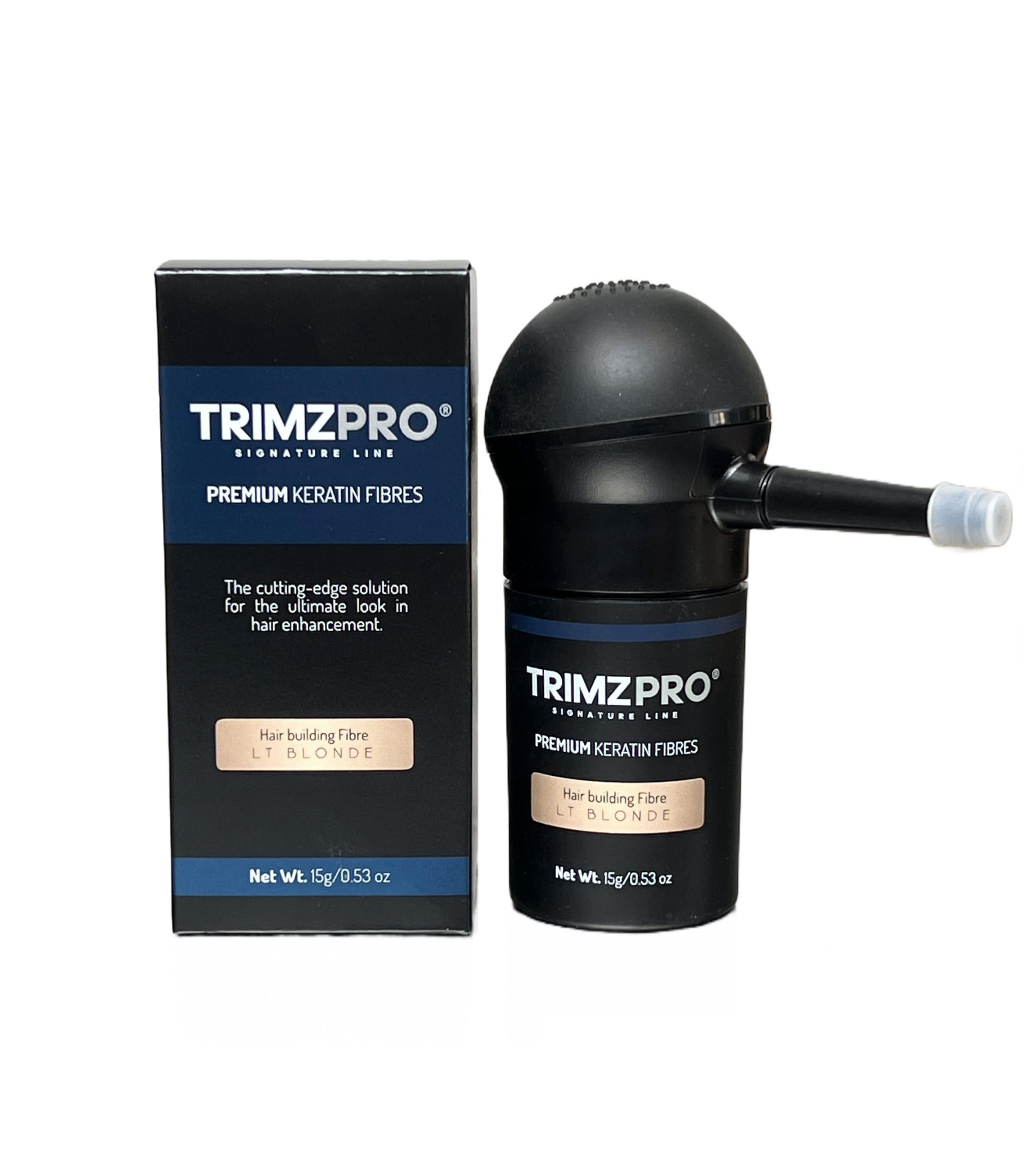 Trimzpro Signature Keratin Hair Fibres 14g - 10 Shades | Instant Thickening & Concealing Powder | Lock-In Tech for Natural Look & Durability | Hair Volumizer for Men & Women, LT BLONDE