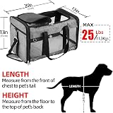 GRTLPOK Soft Sided Foldable Pet Carrier Grey L 25 Lbs Shoulder Strap view 2