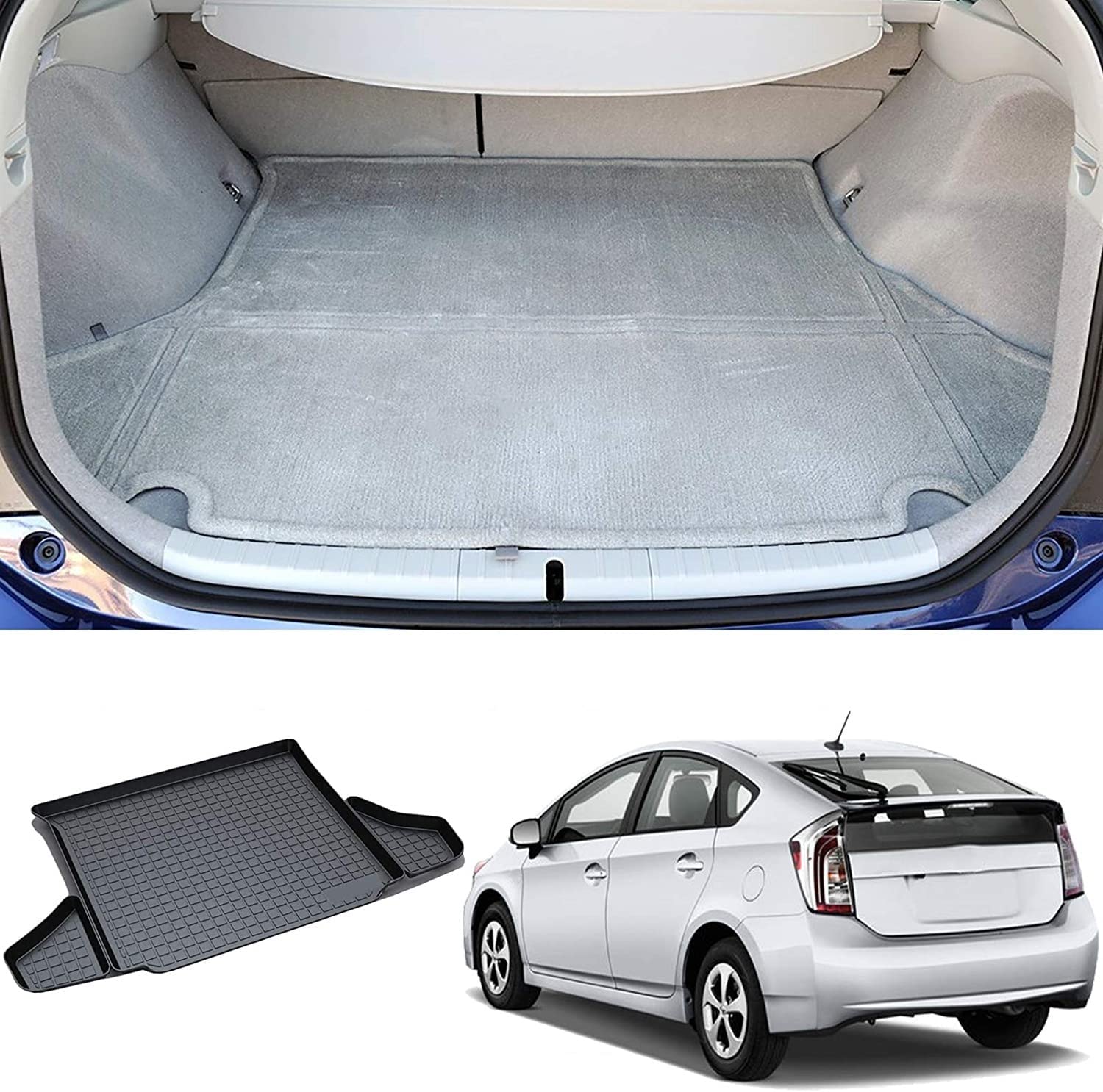 kaungka Boot Mat Liner Cargo Liner Trunk Floor Mat Waterproof Protector Compatible with 2010-2015 Toyota Prius (Does Not Fit Prius V or C Models)