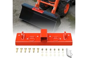 Sulythw Tractor Bucket Hooks 1/4" Bolt On Grab Hooks and 2" Receiver Compact Tractor Bucket with 1/2" Shackles, D Rings Grab Hooks Tow Hook Mount for John Deere Tractor Bucket, RV, UTV, Truck Orange