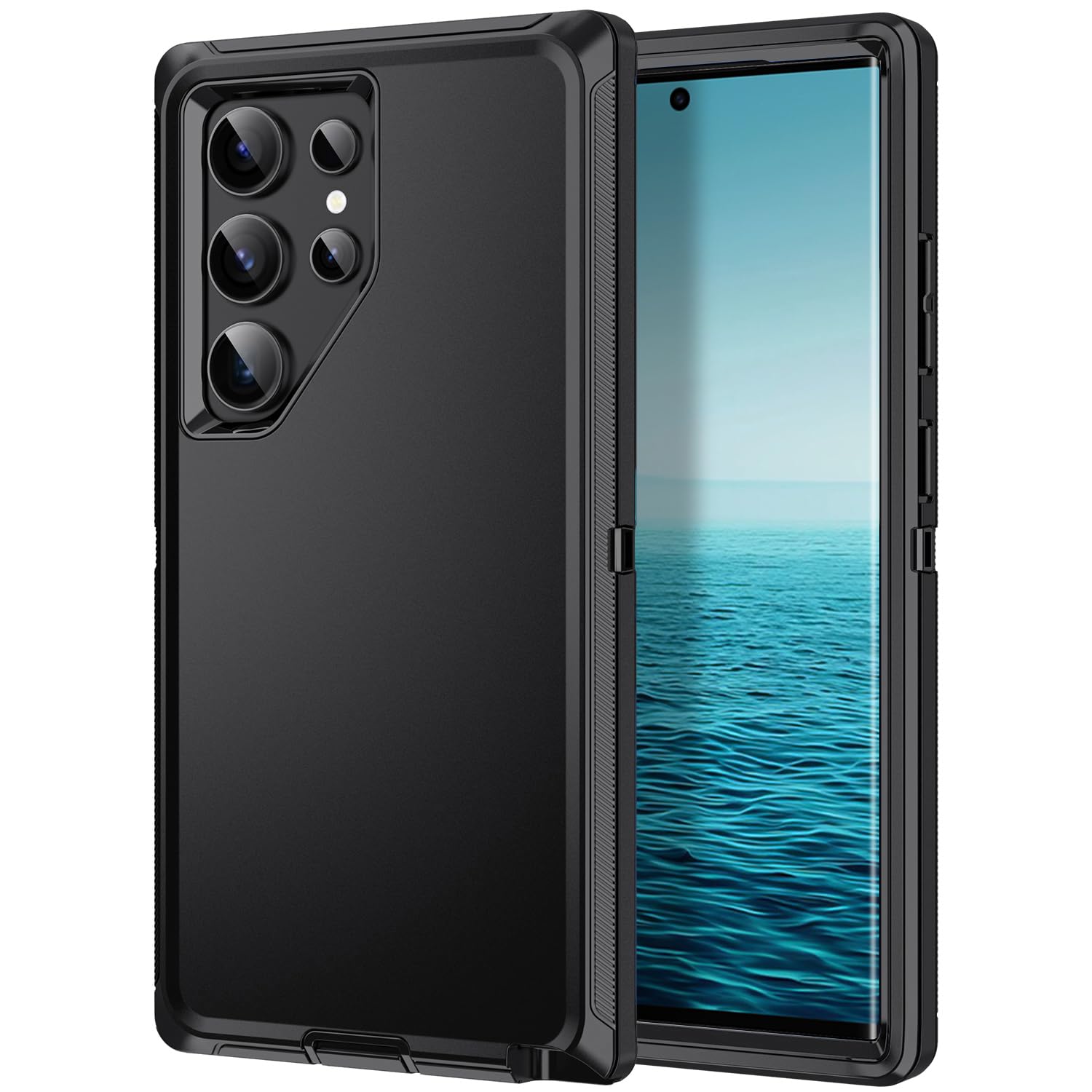Golel for Samsung Galaxy S25 Ultra Case,[Heavy Duty Protection][Non-Slip][Shockproof] 3-Layer Rugged Cover Phone Case for Galaxy S25 Ultra,Black