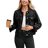 Glamaker Womens Jean Jacket 2026 Basic Trendy Long Sleeve Denim Jackets Button Down Fitted Western Coat with Pockets