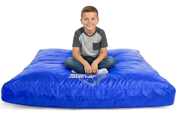 Large foam filled crash pad on floor