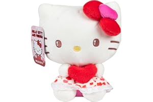 JAZWARES Valentine's Day Hello Kitty and Friends 8" Plush w/Heart Accessory - 2025 Limited Edition Officially Licensed Sanrio - Cute Soft Doll Stuffed Animal Toy - Gift for Kids, Girls, Boys