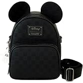 Loungefly Mickey Mouse Checkered Texture Convertible Mini Backpack &amp; Crossbody Bag