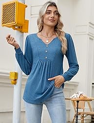 Zeagoo Blouse for Women Long Sleeve Tunic Tops