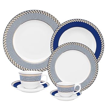 Oxford 7891361988136 42 Piece Flamingo Dinnerware Set, Op Art