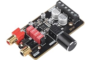 DC 12V 24V Audio Amplifier Board, DROK 15W+15W Digital Audio Stereo Amp Module 2.0 Dual Channel Class D 8-26V Immersion Gold 