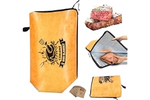 CGNiONE BBQ Blanket for Resting Meat – 21 Inch Insulated Meat Resting Bag with 5-Layer Thermal Lock, Leak-Proof & Portable Design for Brisket, Pork, Turkey – Ideal BBQ Gifts for Men，Husband