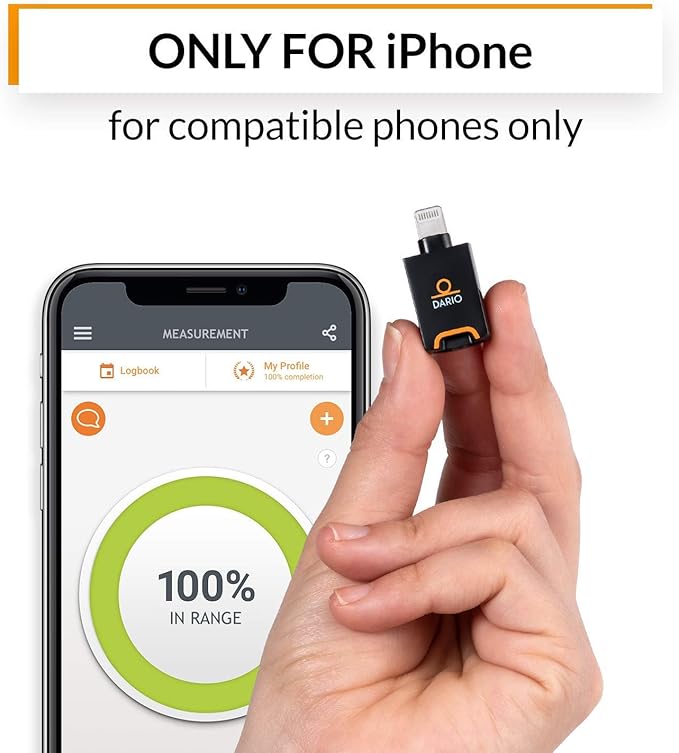 Amazon Com Dario Blood Glucose Monitor Kit Apple Iphone Only Test Your Blood Sugar Levels And Estimate A1c Kit Includes Glucose Meter With 25 Strips 10 Sterile Lancets And 10 Disposable Covers Health Personal