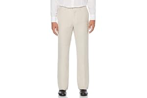 Cubavera Men's Flat Front Linen Blend Dress Pant, Regular Fit, Lightweight Summer Pants for Men