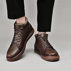 Men's Casual Oxford Sneaker Boots - Embossed Leaf