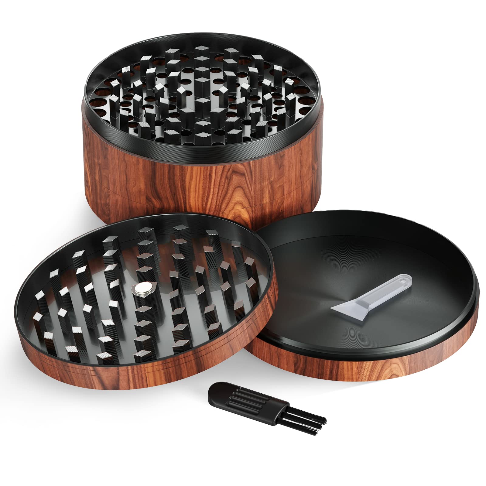 Spice Grinder 3.0 Inch, Large 3'' Grinder, Wooden Brown